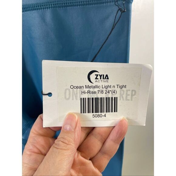 Zyia Active NWT Blue Light and Tight Hi Rise Leggings 7/8 Size 4 - Picture 7 of 10